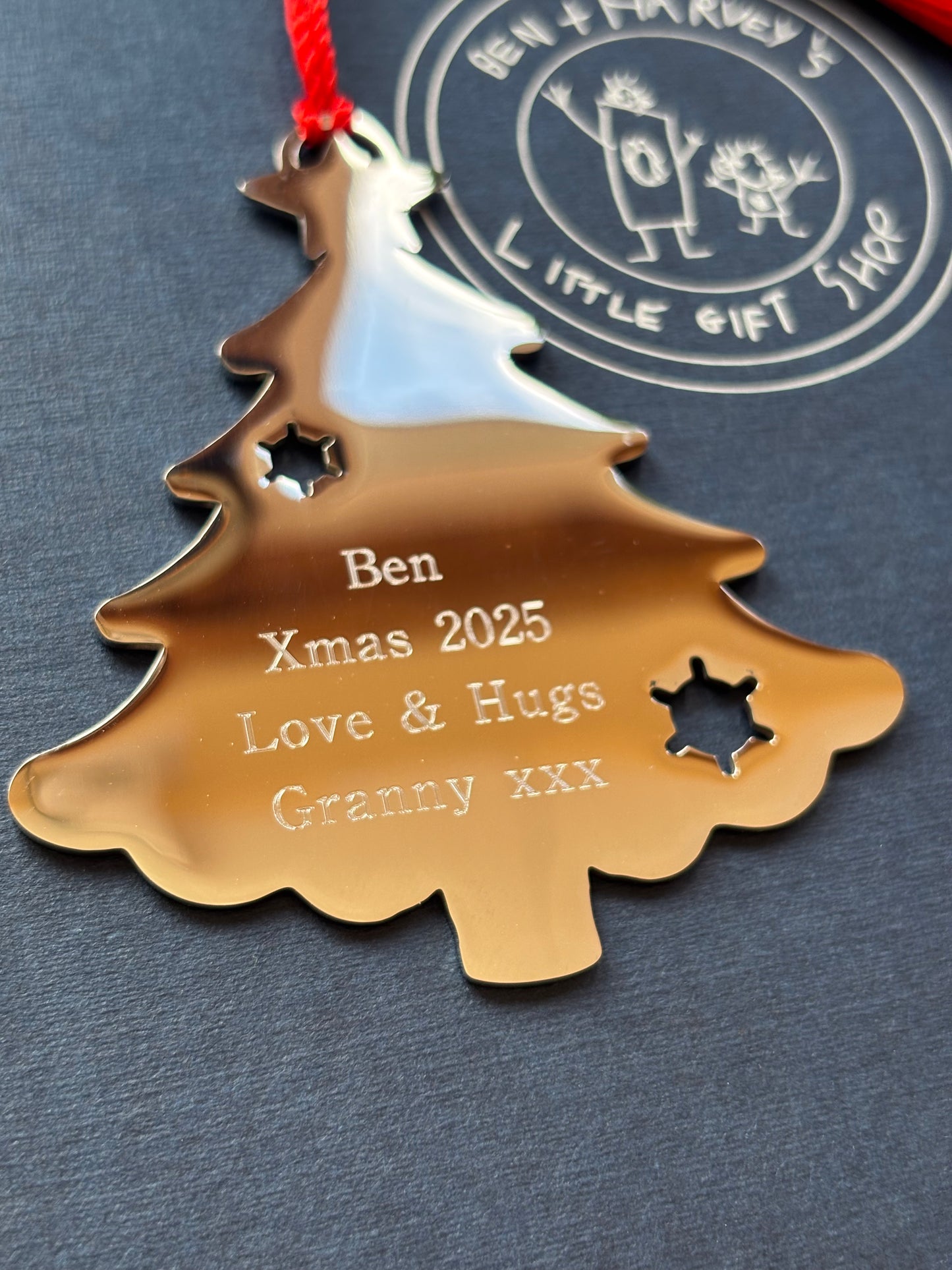Christmas Tree Decoration Personalised Engraved Free delivery