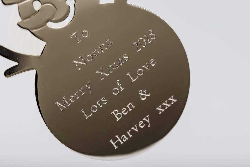 Personalised Engraved Snowman Decoration Free Delivery