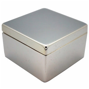 Personalised Silver Plated Square Hinged Trinket Box