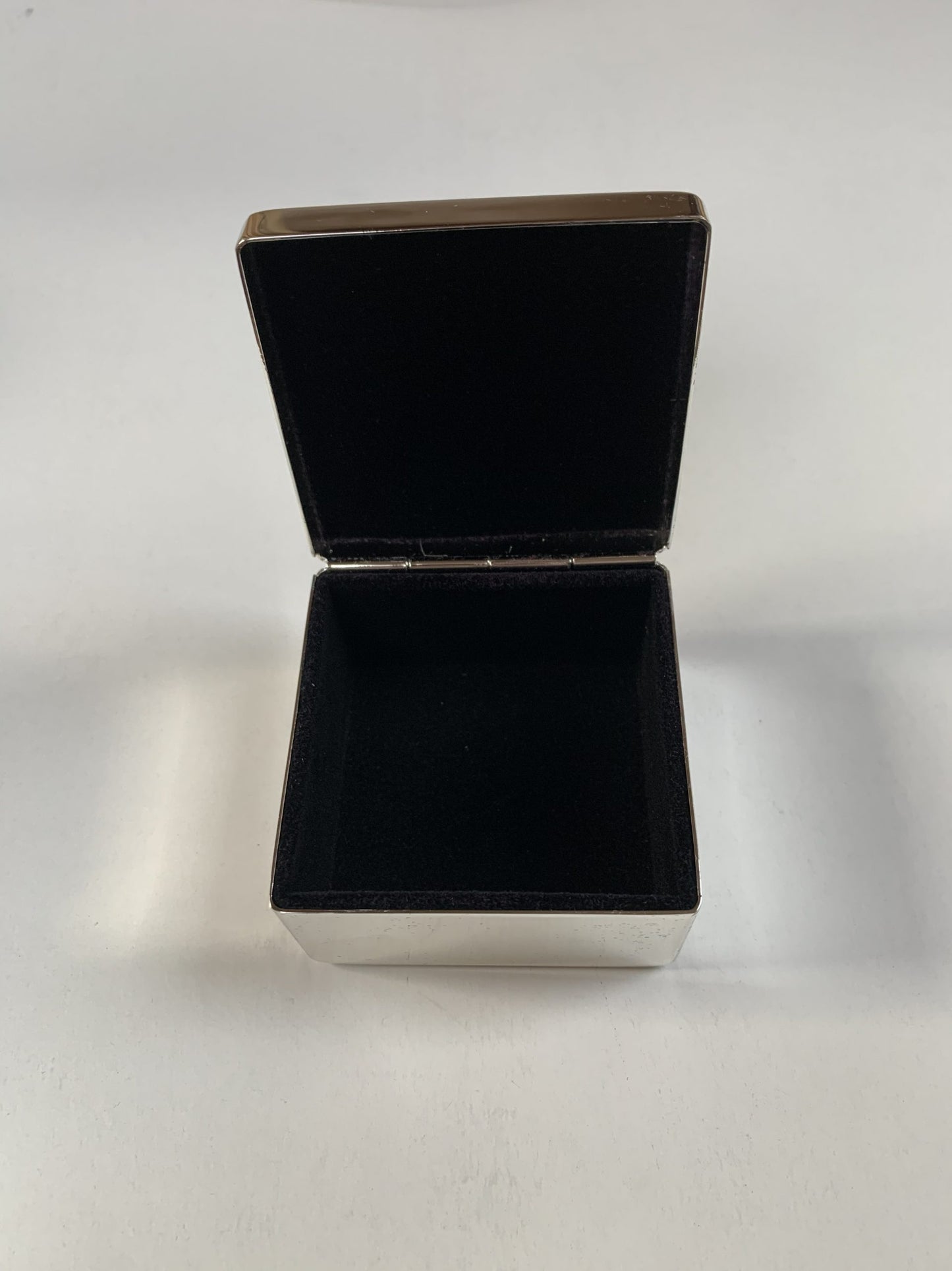 Personalised Silver Plated Square Hinged Trinket Box