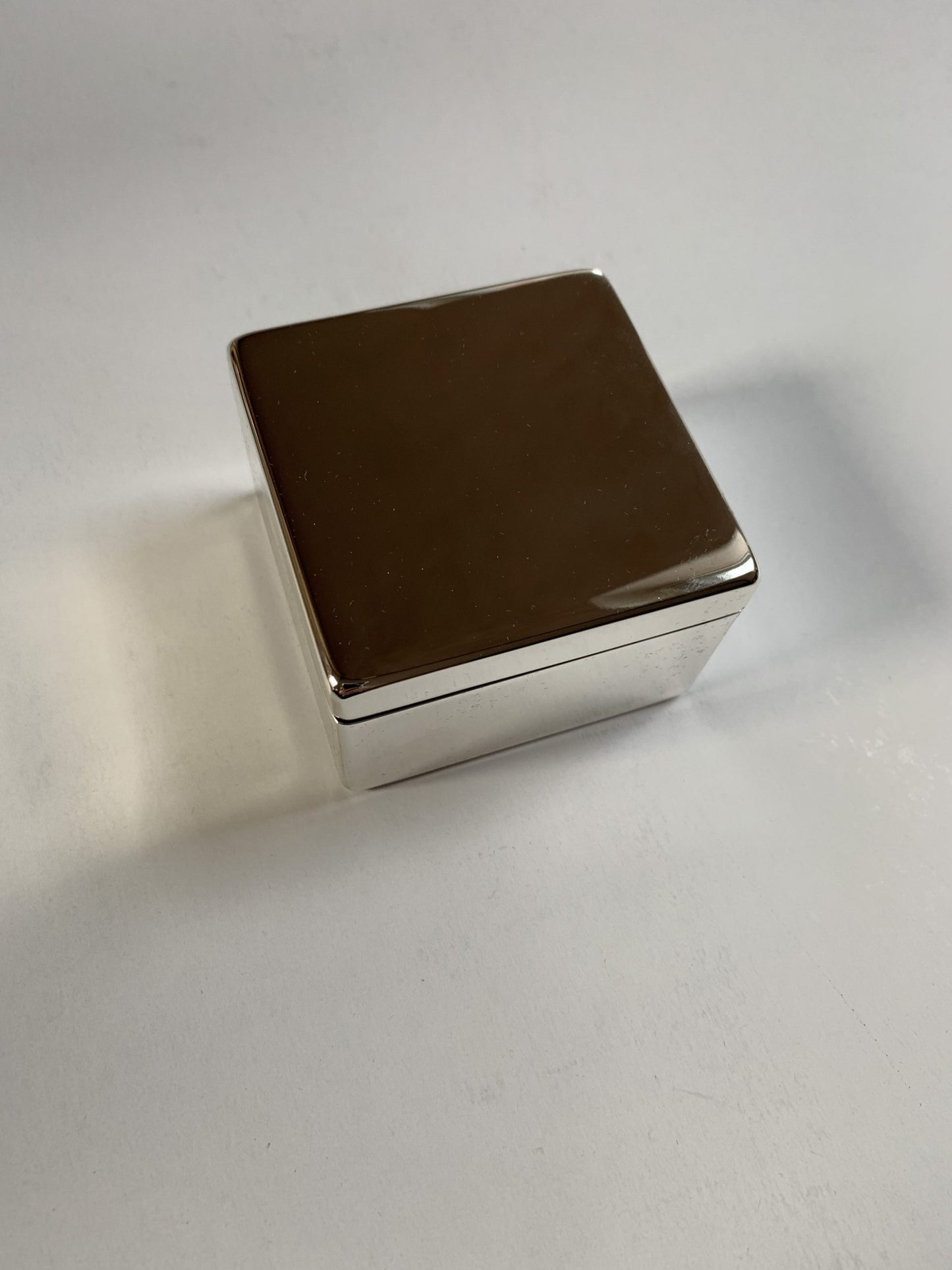 Personalised Silver Plated Square Hinged Trinket Box