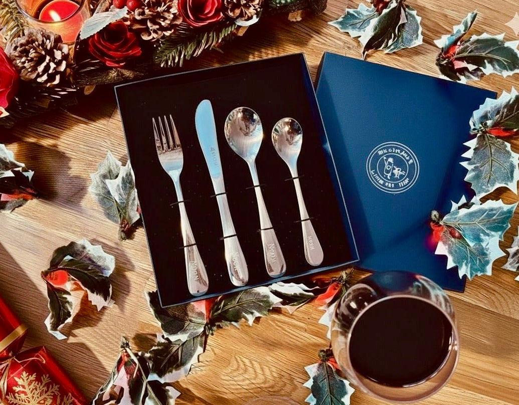Viners 4 piece Childs Cutlery Set Engraved with a bespoke gift box