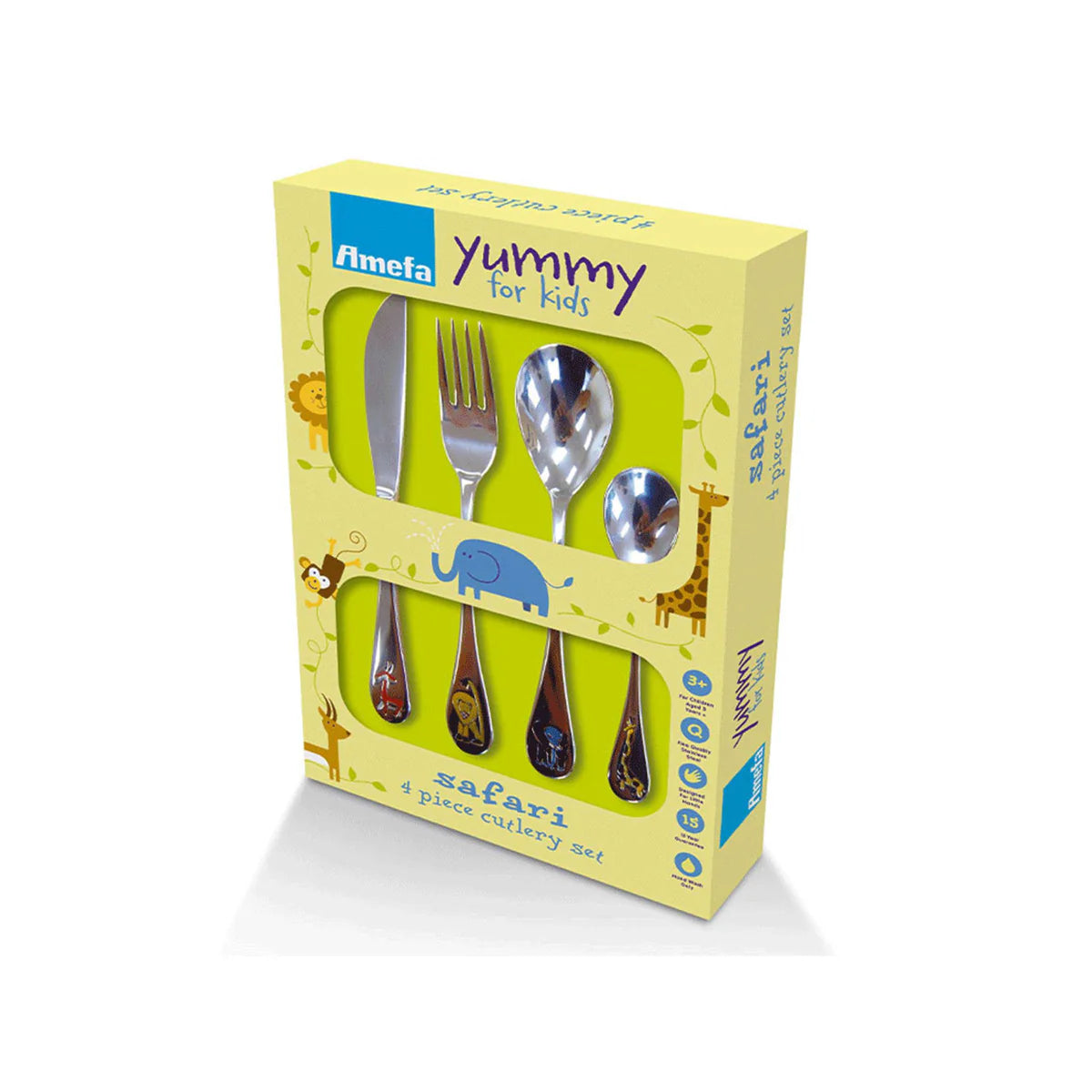 Engraved Safari Animal Childrens Cutlery Set