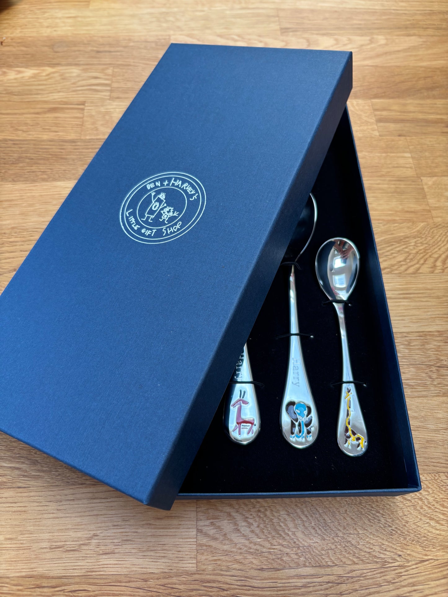 Engraved Safari Animal Childrens Cutlery Set