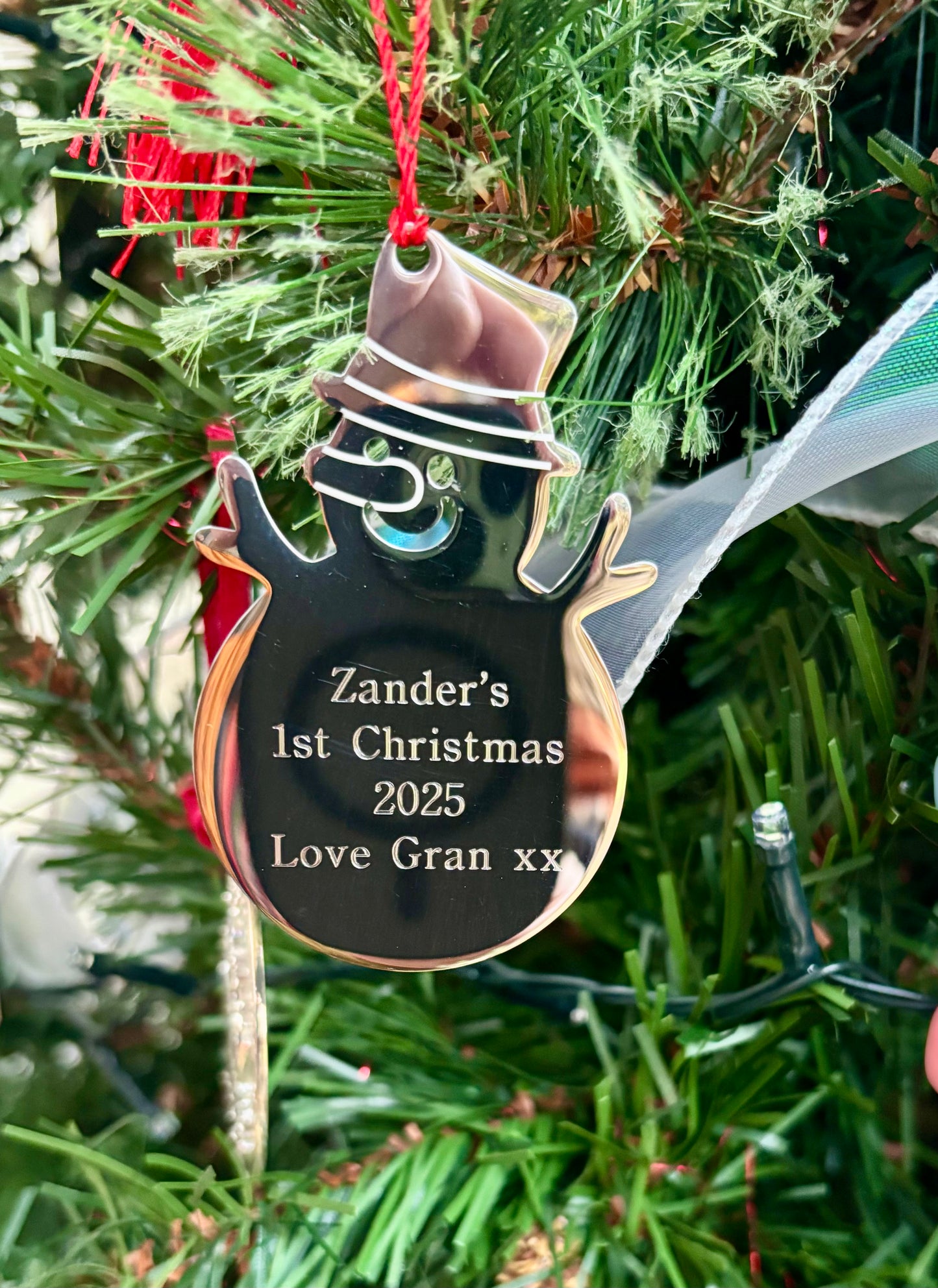 Personalised Engraved Snowman Decoration Free Delivery