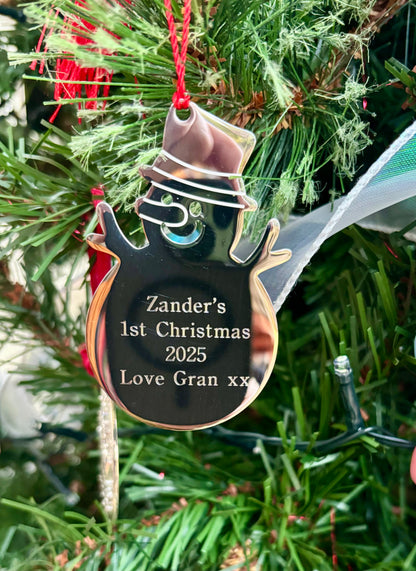 Personalised Engraved Snowman Decoration Free Delivery