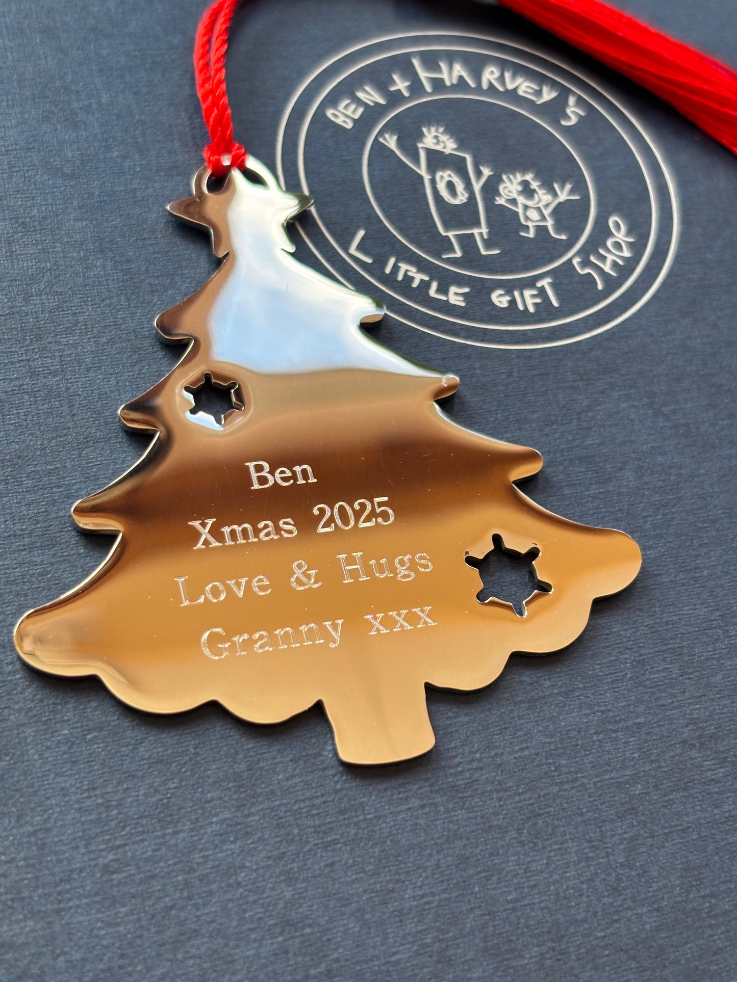 Christmas Tree Decoration Personalised Engraved Free delivery