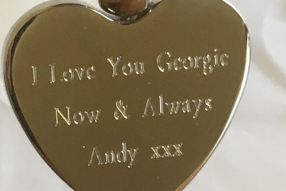 Engraved Heart Shaped Keyring