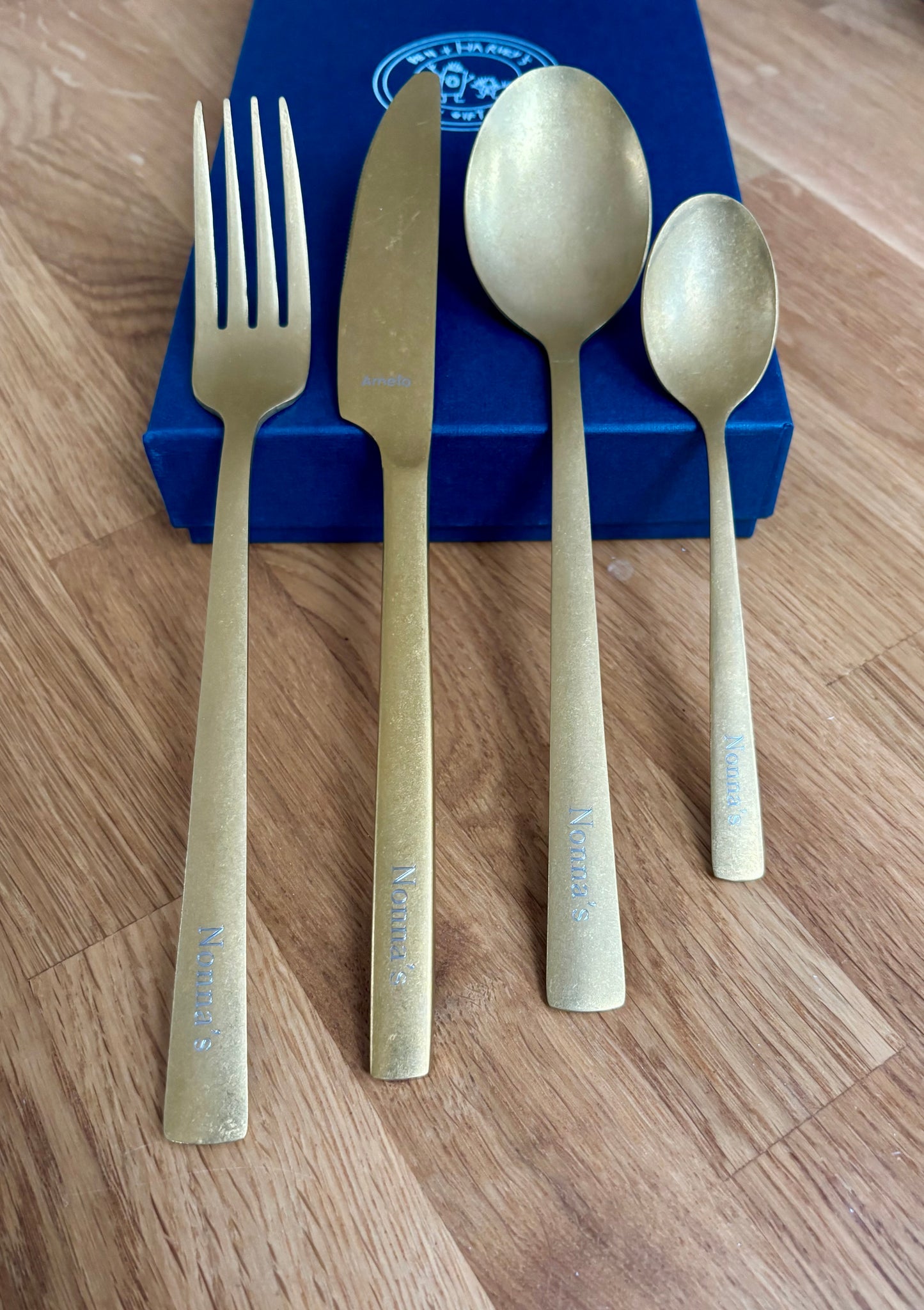 Antique Gold Stonewashed Gold Stainless Steel Cutlery Set