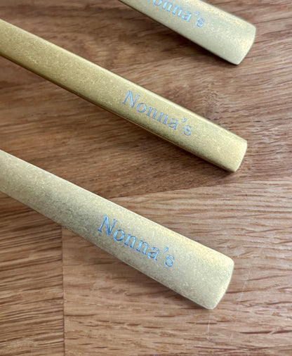 Antique Gold Stonewashed Gold Stainless Steel Cutlery Set