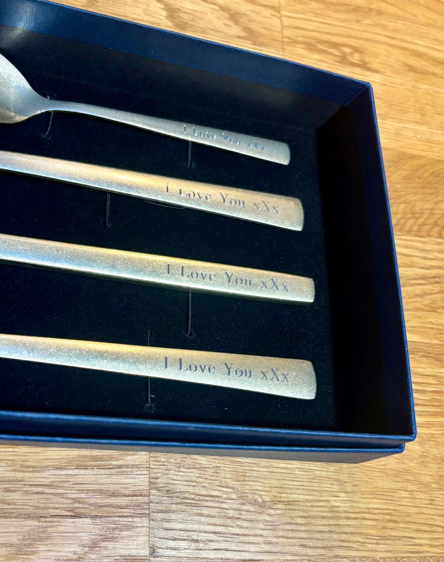 Champagne Stonewashed Stainless Steel Personalised Engraved Cutlery Set