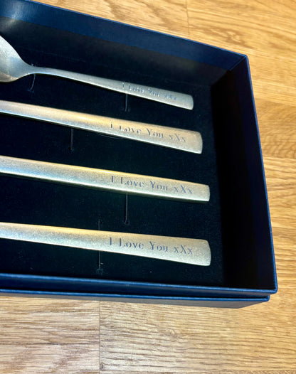 Champagne Stonewashed Stainless Steel Personalised Engraved Cutlery Set