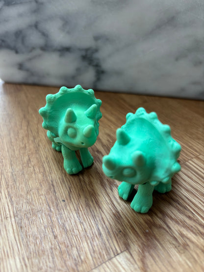 3D Printed Triceratops Toy or Keyring with Articulated Limbs, Head, Tail