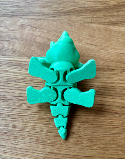 3D Printed Triceratops Toy or Keyring with Articulated Limbs, Head, Tail