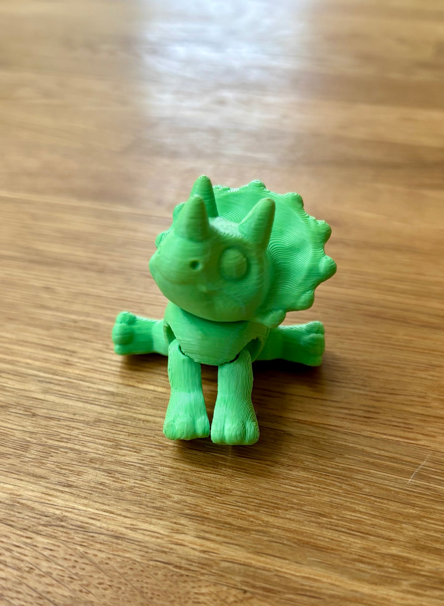 3D Printed Triceratops Toy or Keyring with Articulated Limbs, Head, Tail