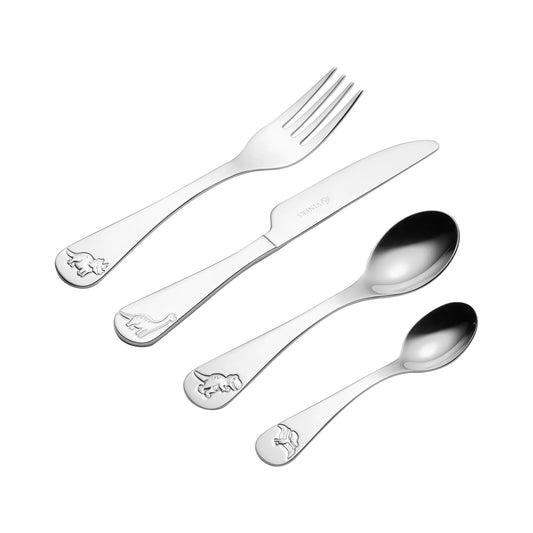 Personalised Children's Dinosaur Cutlery Set: Viners Engraved Roarsome, Stainless Steel Christening Christmas Gift