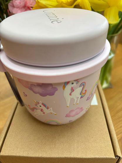 Personalised Viners Unicorn Fairytale food flask and spoon