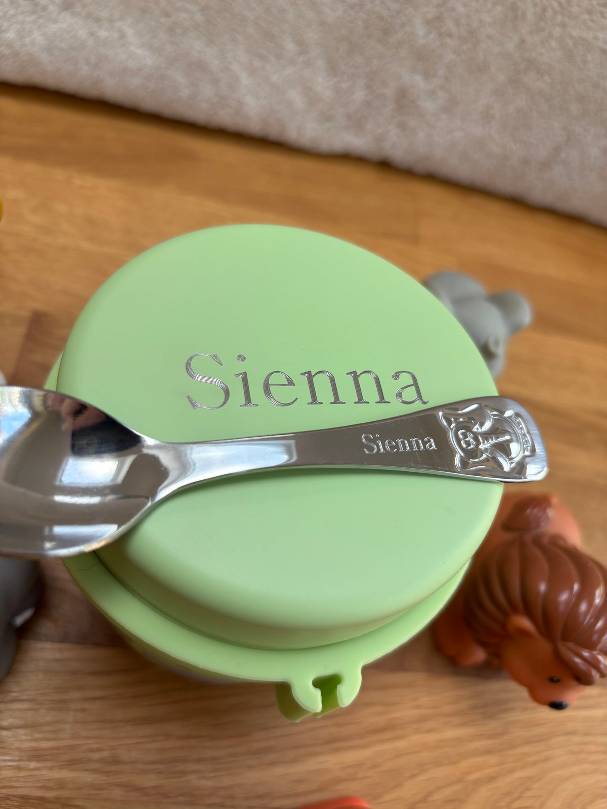 Personalised Viners Jungle animal food flask and spoon set