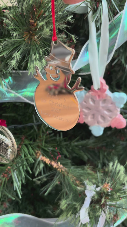 Personalised Engraved Snowman Decoration Free Delivery