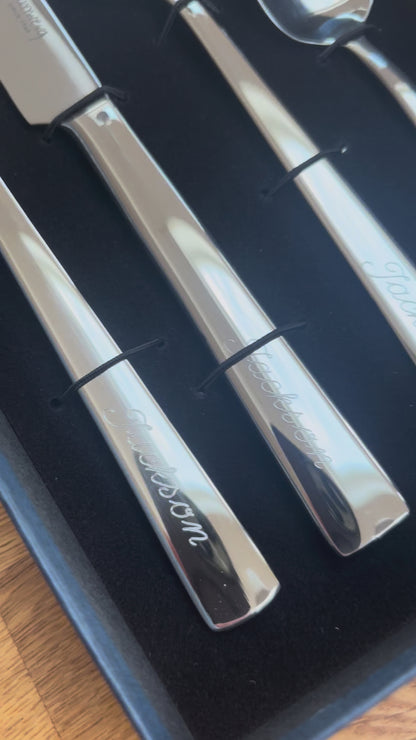 Personalised Engraved Adult Cutlery Set 18/10 Stainless Steel Anniversary Birthday Christmas Retirement Gift As Used By Vernon Kay