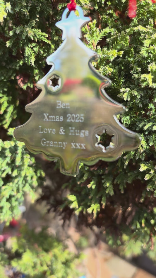 Christmas Tree Decoration Personalised Engraved Free delivery