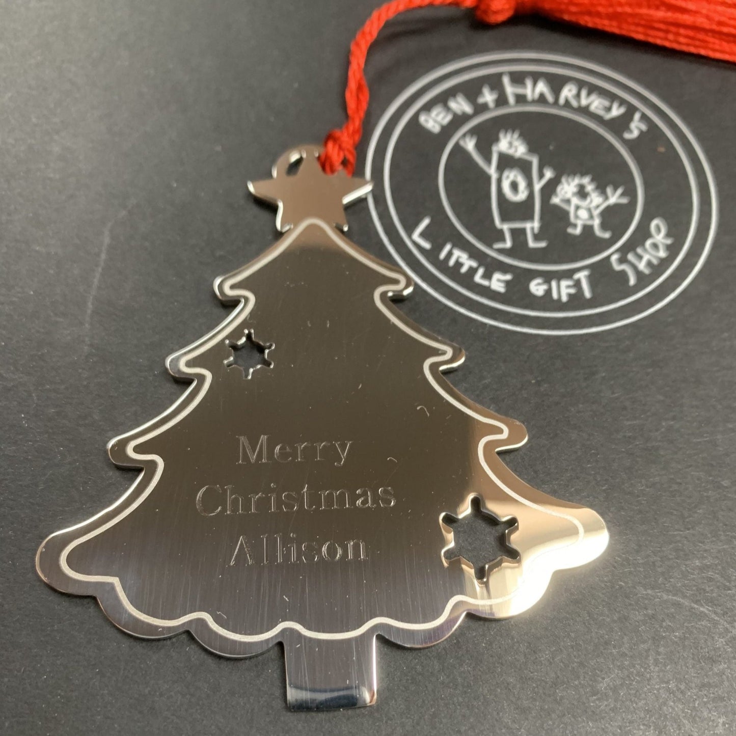 Christmas Tree Decoration Personalised Engraved Free delivery