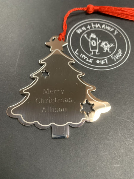 Christmas Tree Decoration Personalised Engraved Free delivery