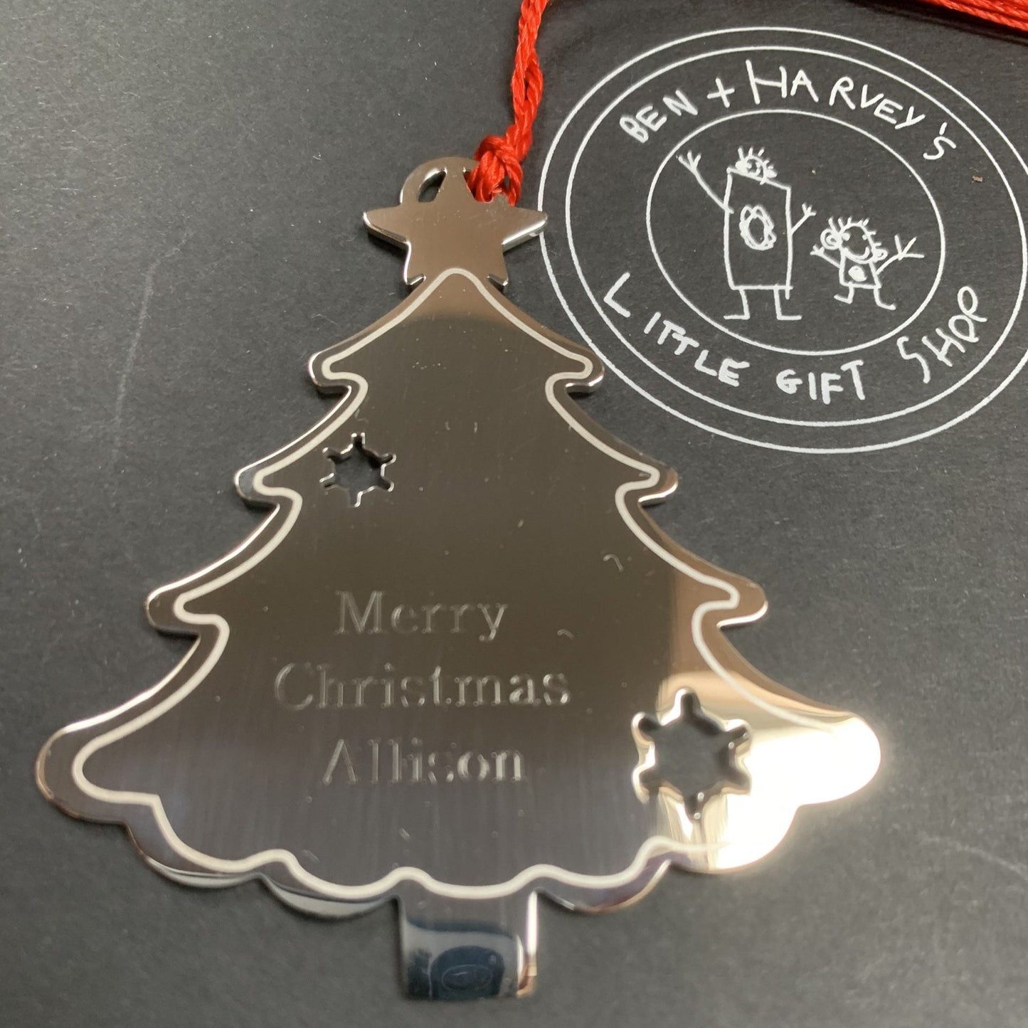 Christmas Tree Decoration Personalised Engraved Free delivery