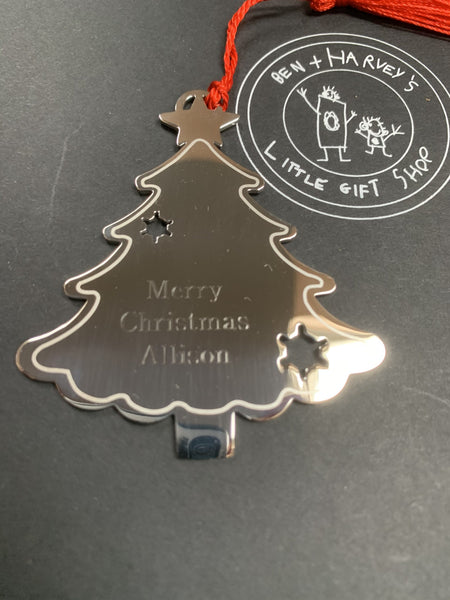 Christmas Tree Decoration Personalised Engraved Free delivery