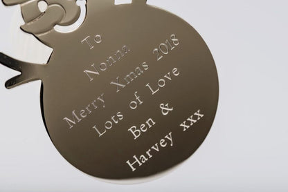 Personalised Engraved Snowman Decoration Free Delivery
