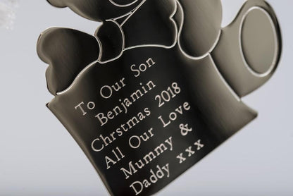 Personalised Engraved Teddy Bear Decoration Free Delivery