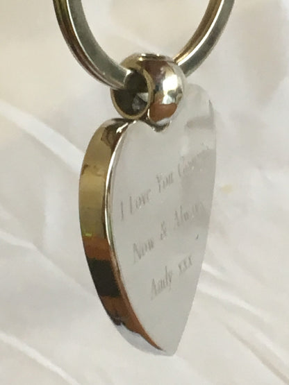 Engraved Heart Shaped Keyring