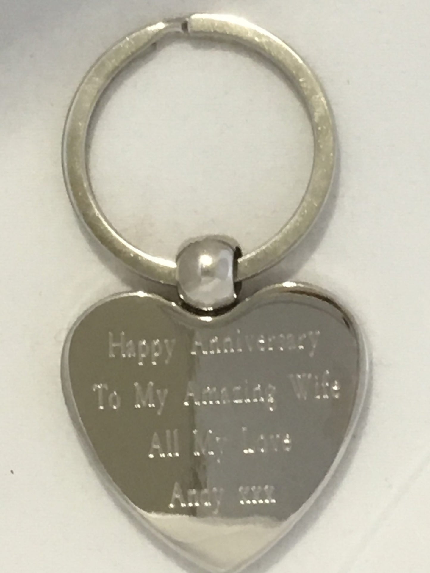 Engraved Heart Shaped Keyring