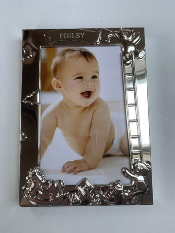 Silver Plated Baby Photo Frame Engraved With Name