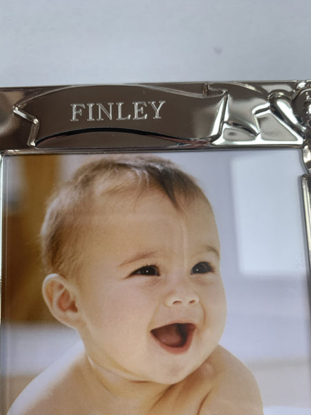 Silver Plated Baby Photo Frame Engraved With Name