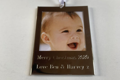 Personalised Hanging Photo Frame Ideal for Christmas Tree