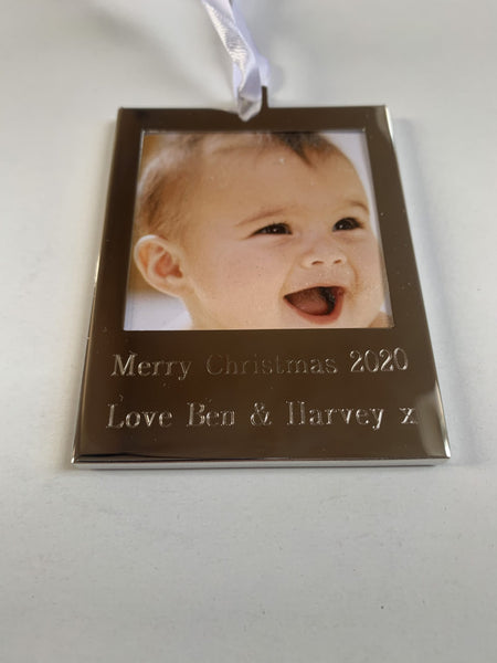 Personalised Hanging Photo Frame Ideal for Christmas Tree
