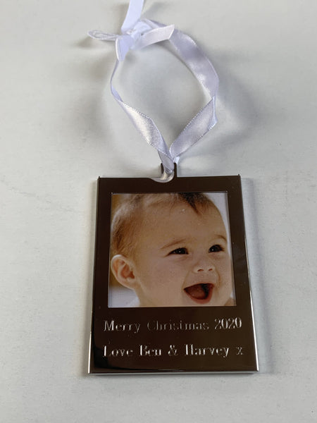 Personalised Hanging Photo Frame Ideal for Christmas Tree