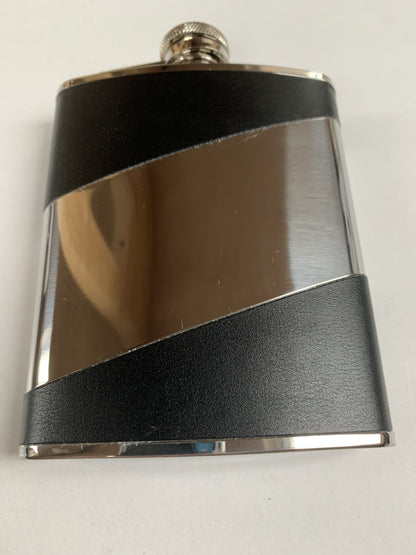 Leather bound 6oz Hip Flask Engraved with your message