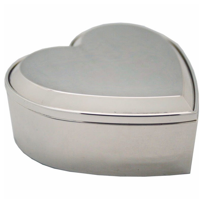 Heart Shaped Personalised Engraved Silver Plated Trinket Box Free Delivery