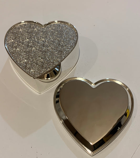 Heart Shaped Personalised Engraved Silver Plated Trinket Box Free Delivery