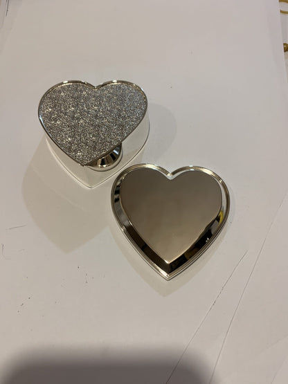 Heart Shaped Personalised Engraved Silver Plated Trinket Box Free Delivery