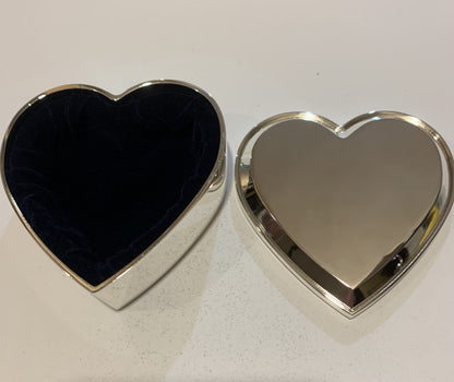 Heart Shaped Personalised Engraved Silver Plated Trinket Box Free Delivery