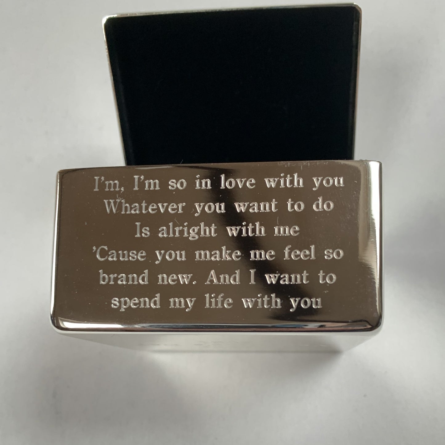 Silver Plated Trinket Box Engraved With Song Lyrics, Poetry, Film Quotes, Personal Message