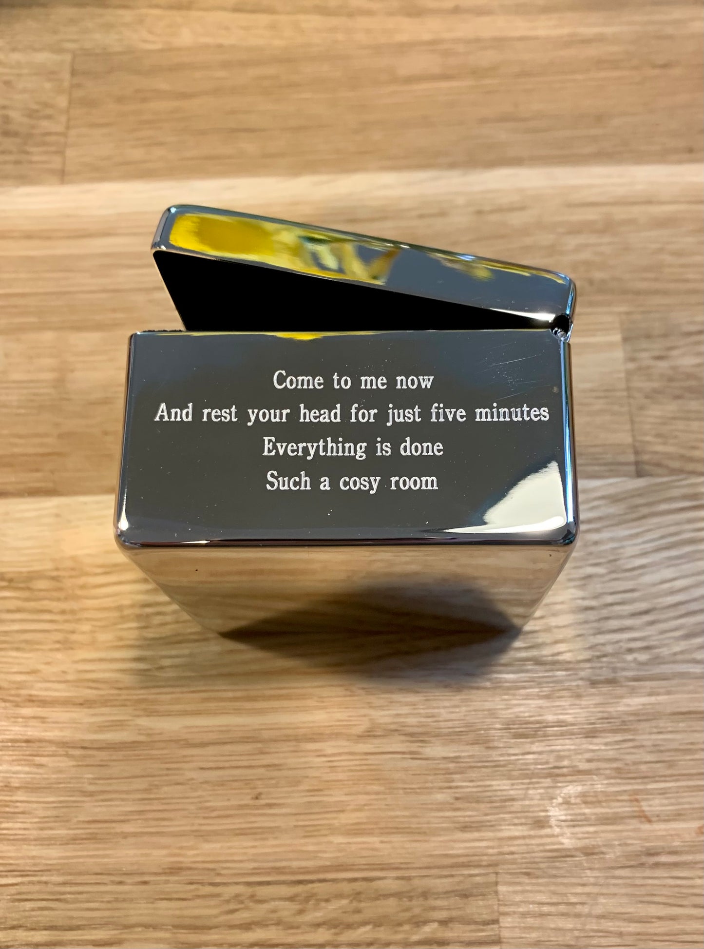 Silver Plated Trinket Box Engraved With Song Lyrics, Poetry, Film Quotes, Personal Message