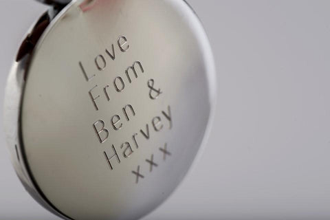 Personalised Engraved Chunky Round Keyring Free Delivery