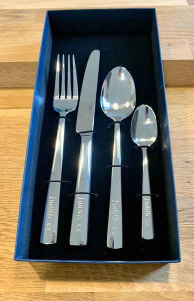 Personalised Engraved Adult Cutlery Set 18/10 Stainless Steel Anniversary Birthday Christmas Retirement Gift Professionally Engraved