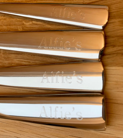 Personalised Engraved Adult Cutlery Set 18/10 Stainless Steel Anniversary Birthday Christmas Retirement Gift As Used By Vernon Kay