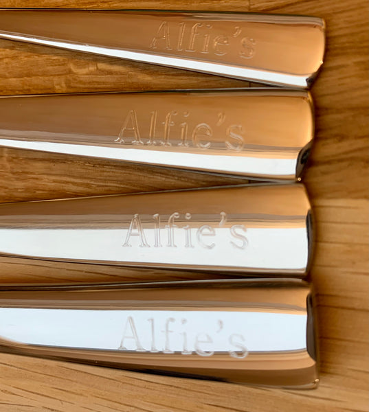 Personalised Engraved Adult Cutlery Set 18/10 Stainless Steel Anniversary Birthday Christmas Retirement Gift Professionally Engraved